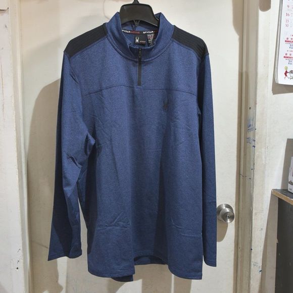 Spyder Mens 1/4 (‎ Quarter ) Pullover BLUE - Picture 1 of 3